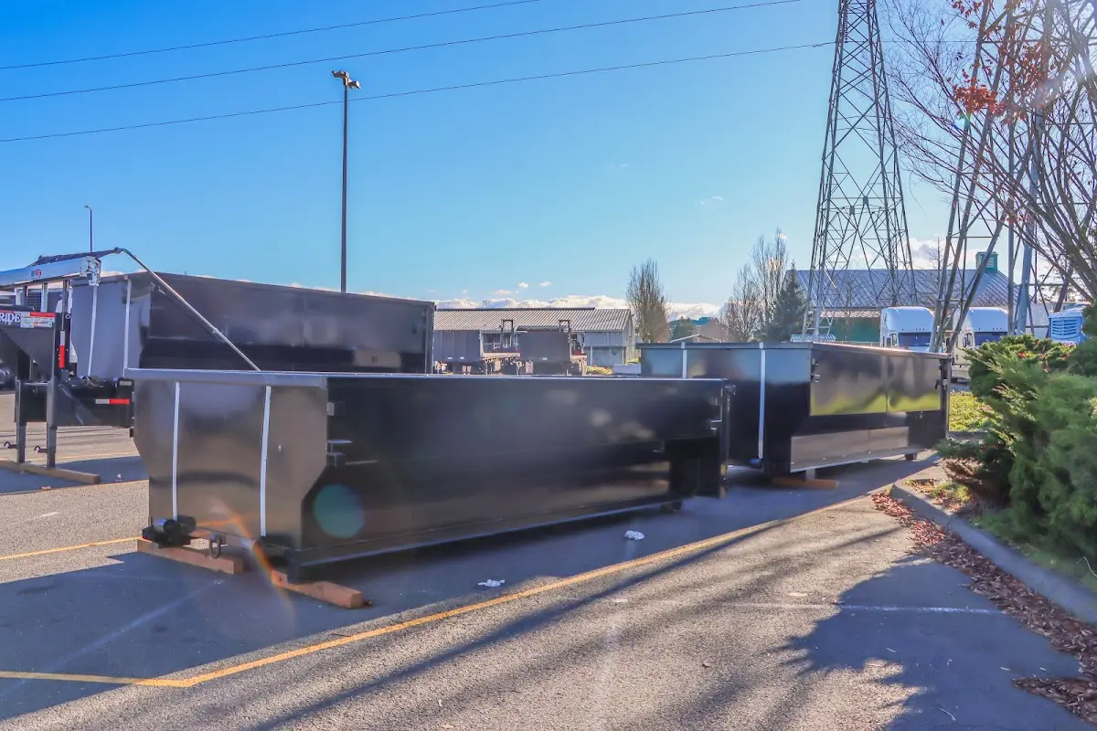 Roll-off dumpster ready for waste disposal at job site for Residential Dumpster Rental in Santa Fe Springs